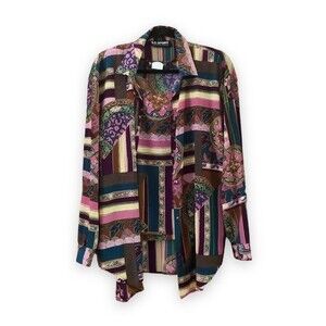 Vintage S. G. Sport Patterned Button Up and Tank Top Set Purple Gold Green